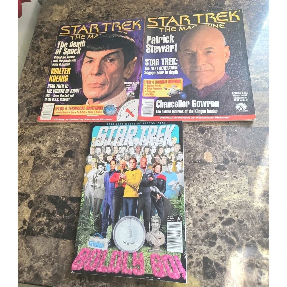 Star Trek Magazine Lot Patrick Stewart Wrath Of Khan Death Spock 2002 Vintage